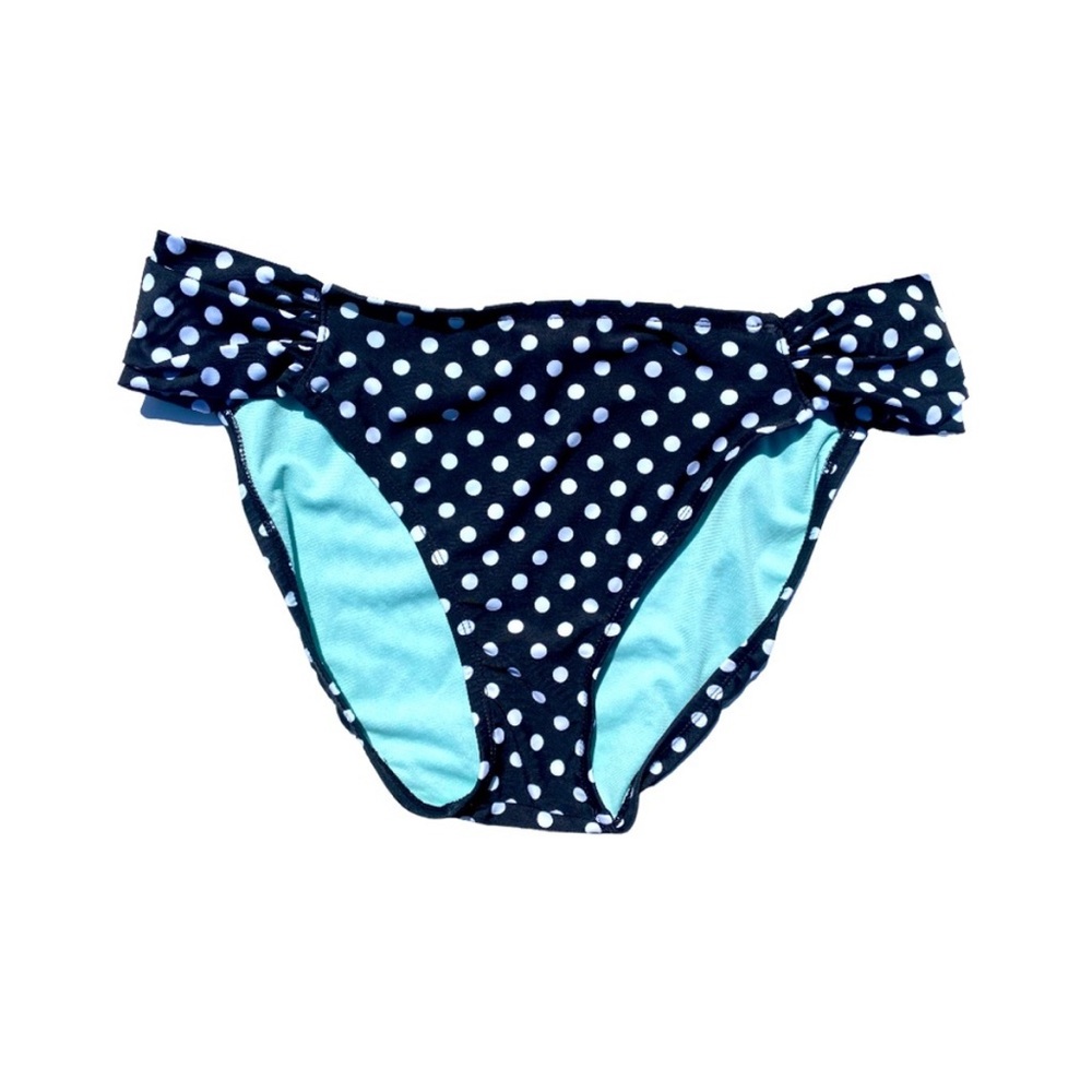 Marina West Black and White Polka Dot Bikini Bottom Size: XL